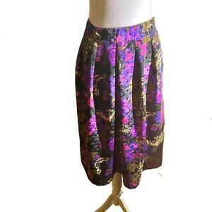 Vintage Fitting image 90’s plus size midi skirt colorful floral party sz 18-22